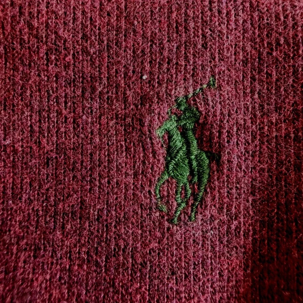Polo‎ Ralph Lauren Mens Large Burgundy Maroon 100% Cotton Quarter Zip Pullover